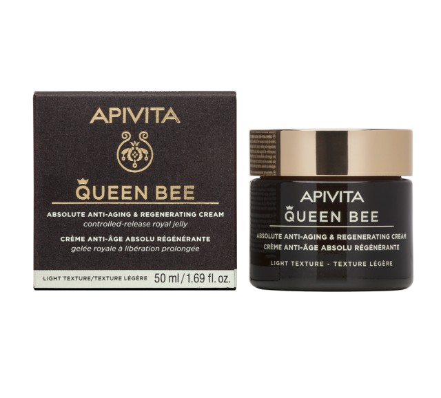 Apivita Queen Bee Κρέμα Απόλυτης Αντιγήρανσης Ελαφριάς Υφής με Βασιλικό Πολτό Ελεγχόμενης Αποδέσμευσης 50ml