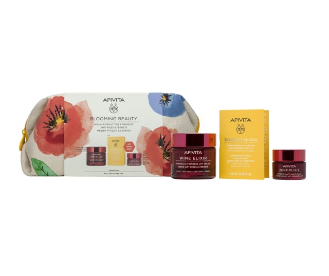 Apivita Set Blooming Beauty Wine Elixir Lift Light Day Cream 50ml & Δώρο Renewing Lift Night Cream 15ml & Beessential Oils 1.6ml