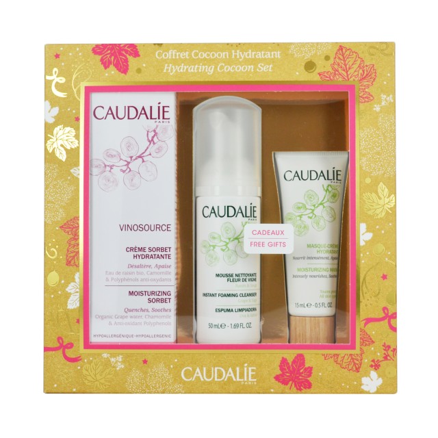 Caudalie Promo Vinosource Moisturizing Sorbet 40ml & Instant Foaming Cleanser 50ml & Moisturizing Mask 15ml