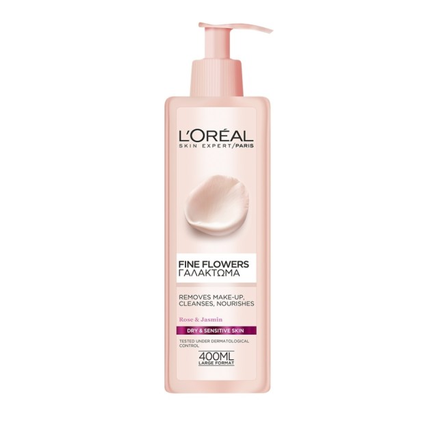 L'Oreal Paris Fine Flowers Γαλάκτωμα Καθαρισμού για Ξηρή - Ευαίσθητη Επιδερμίδα 400ml