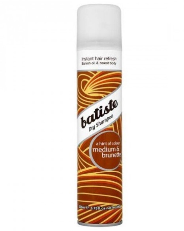 Batiste Medium & Brunette Dry Shampoo Ξηρό Σαμπουάν με χρώμα για καστανά μαλλιά, 200ml