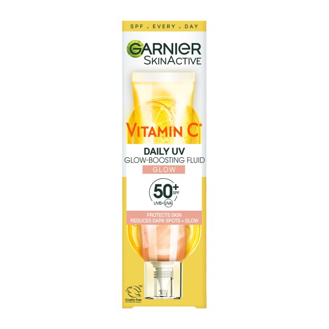 Garnier SkinActive Vitamin C Daily UV Glow-Boosting Fluid Glow SPF50+ Κρέμα Προσώπου Λάμψης 40ml