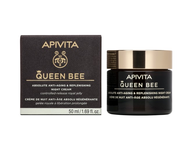 Apivita Queen Bee Κρέμα Νυχτάς Απόλυτης Αντιγήρανσης με Βασιλικό Πολτό Ελεγχόμενης Αποδέσμευσης 50ml