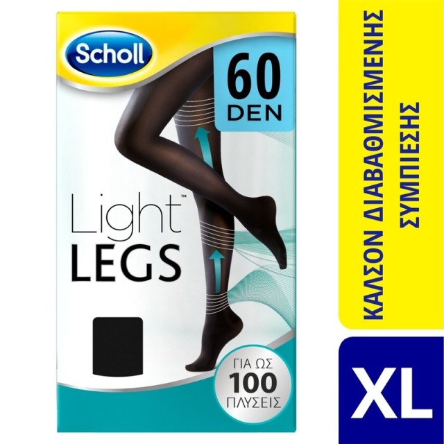 Scholl Light Legs Καλσόν Διαβαθμισμένης Συμπίεσης 60Den Black XLarge 1 ζευγάρι