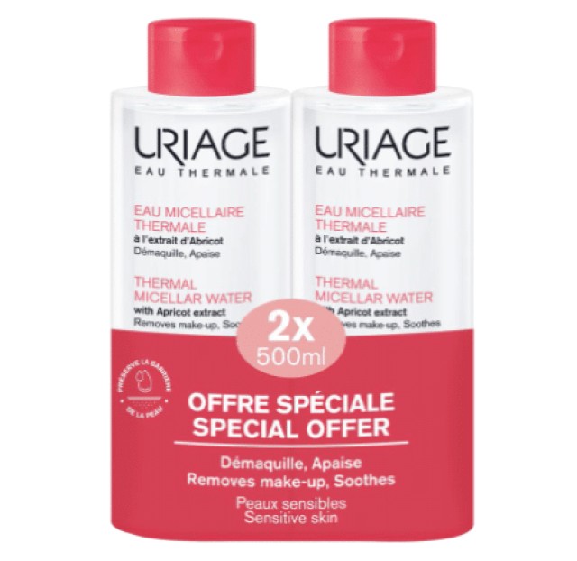 Uriage Eau Thermal Set Micellar Water With Apricot Extract 500ml 2x500ml
