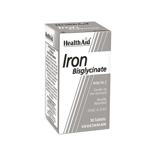 HEALTH AID IRON BISGLYCINATE (IRON WITH VITAMIN C) TABLETS 30'S