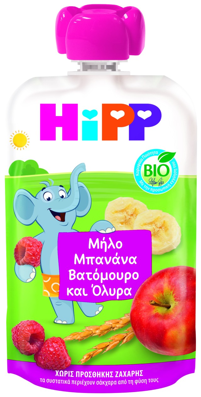 Hipp Hippis Μήλο, Μπανάνα, Βατόμουρα & Δημητριακά Ολικής Άλεσης 100gr