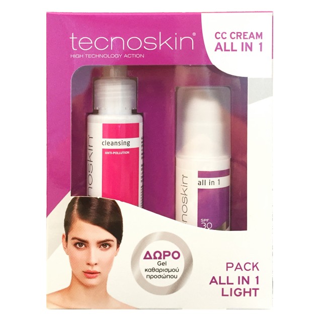 Tecnoskin Set Total Beauty Face Cream SPF30 Light 50ml + Δώρο Antioxidant Sensitive Cleansing Gel 100ml