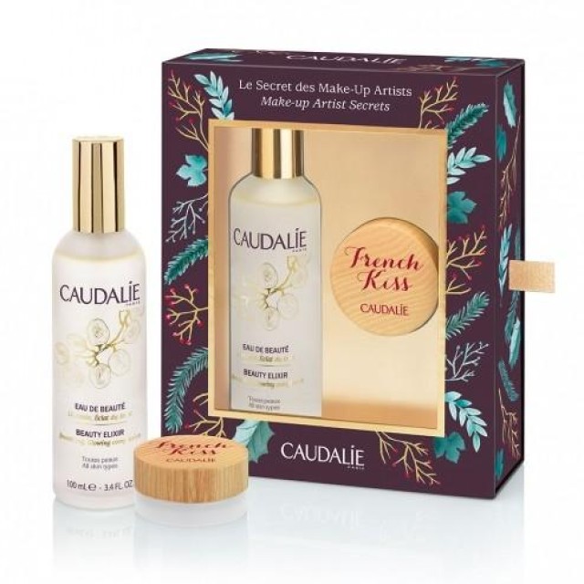 Caudalie Secret of Make Up Artist Set - Eau De Beaute Beauty Elixir 100ml + French Kiss Baume Levres Teinte Tinded Lip Balm