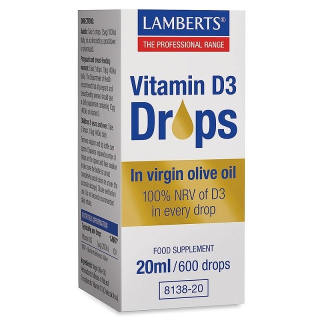 Lamberts Vitamin D3 Drops 20ml / 600 drops