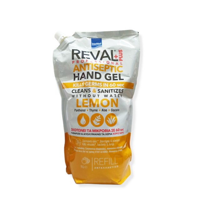 Intermed Reval+Plus Refill Antiseptic Hand Gel Lemon 1L