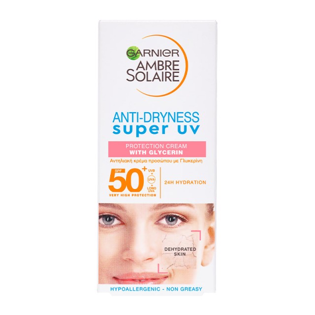 Garnier Ambre Solaire Sensitive Advanced Κρέμα Προσώπου & Ντεκολτέ SPF50+ 50ml