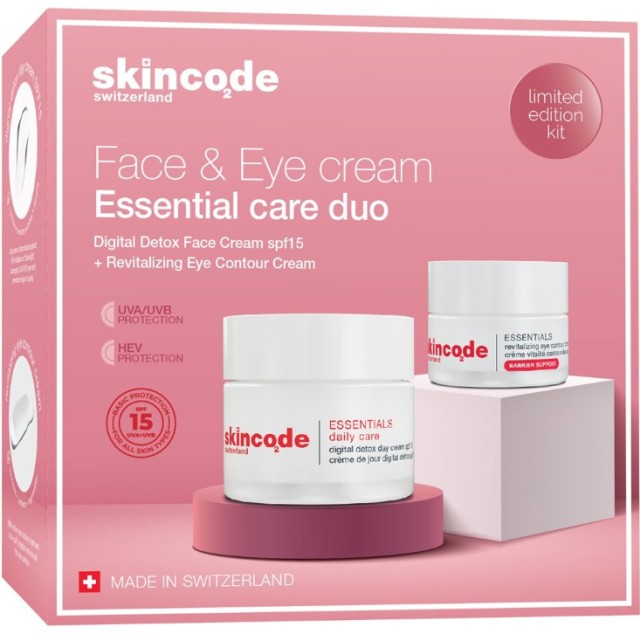 Skincode Set Essentials Daily Care Day Cream spf15 50ml & Essentials Daily Care Revitalizing Eye Contour Cream 15ml