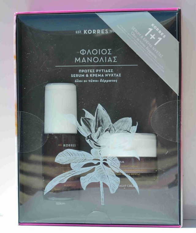 KORRES ΦΛΟΙΟΣ ΜΑΝΟΛΙΑΣ ΣET με Serum για τις Πρώτες Ρυτίδες & Ενυδάτωση 40ml & ΔΩΡΟ η Κρέμα Νύχτας 40ml