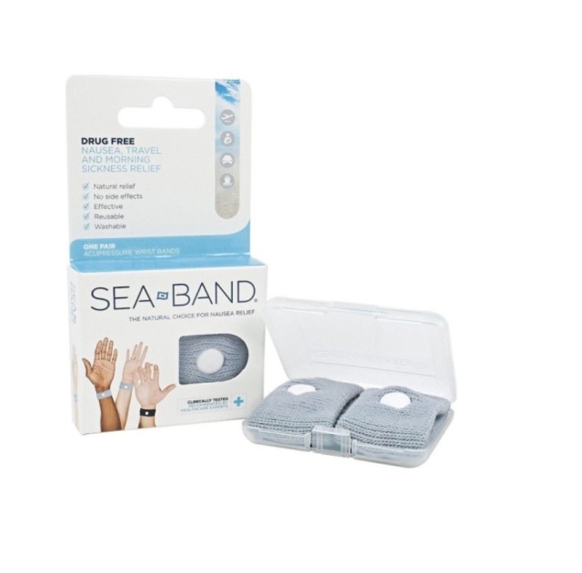 Sea Band Adults Grey Περικάρπιο Ενηλίκων για Όλους τους Τύπους Ναυτίας Γκρι 2τμχ