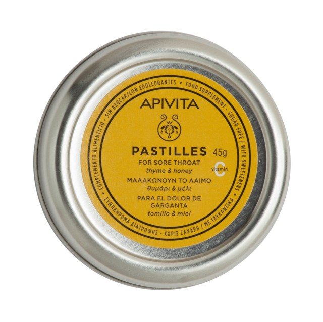Apivita Pastilles Παστίλιες για τον πονεμένο λαιμό με μέλι & θυμάρι 45gr