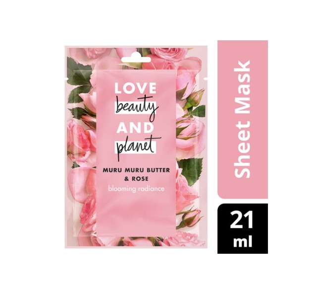 Love Beauty And Planet Muru Muru Butter & Rose Face Sheet Mask 21ml