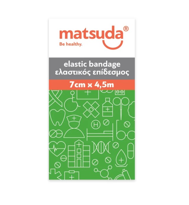Matsuda Επίδεσμος Ελαστικός  7cmx4,5m με Άγκιστρα 1τμχ