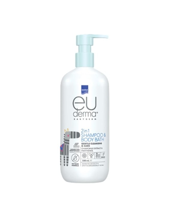Intermed Euderma Babyderm 2in1 Shampoo & Body Bath Απαλό 2σε1 Σαμπουάν & Αφρόλουτρο 500ml