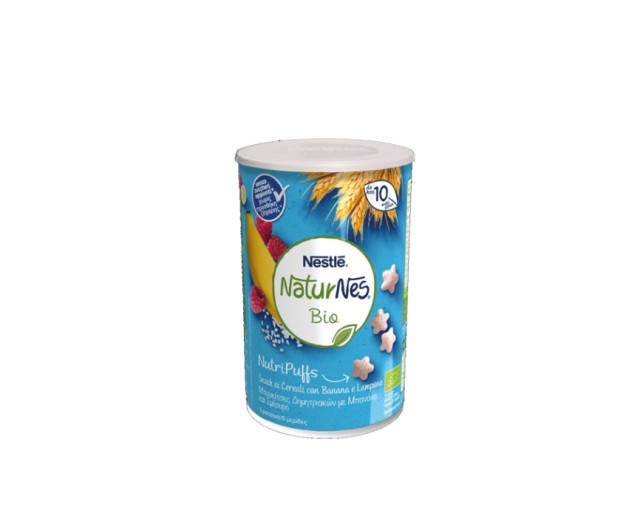Nestle Naturnes Bio Nutripuffs Βραφικές Μπουκίτσες Δημητριακών με Μπανάνα και Σμέουρο απο τον 10ο Μήνα 35g