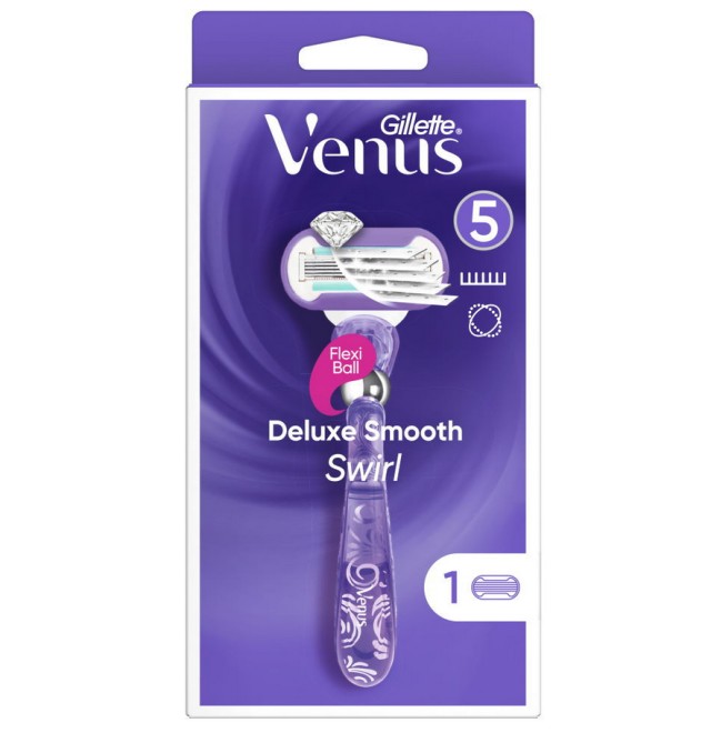 Gillette Venus Deluxe Smooth Swirl Γυναικεία Ξυριστική Μηχανή + 1 Ανταλλακτικό