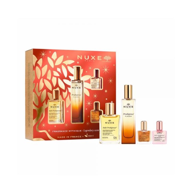 Nuxe Set Fragrance Mythique with Huile Prodigieuse 30ml & Prodigieuse Le Parfum 50ml & Nuxe Huile Prodigieuse Florale 10ml & Prodigieuse Or 10ml