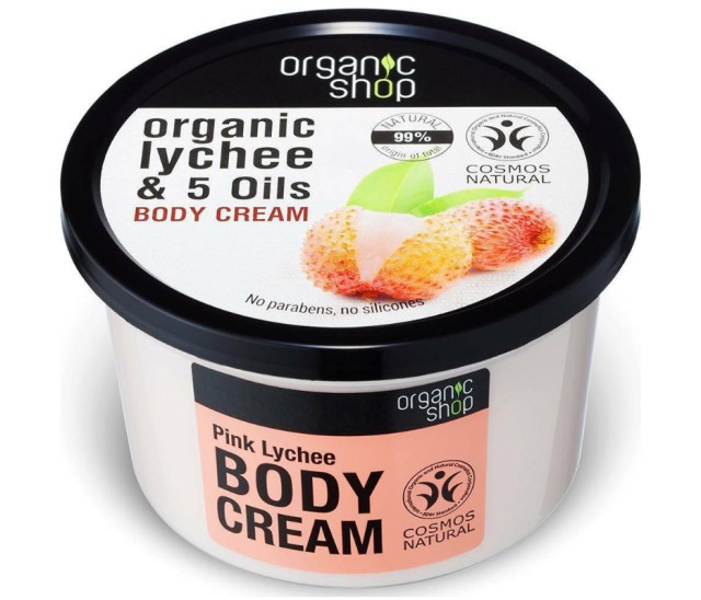 Organic Shop Pink Lychee Body Cream Κρέμα Σώματος 250ml