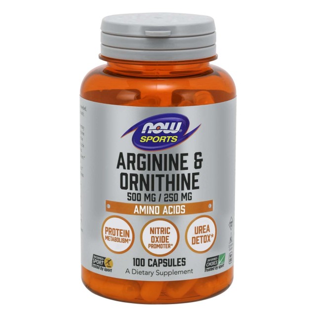 Now Sports Arginine & Ornithine 500/250mg 100caps