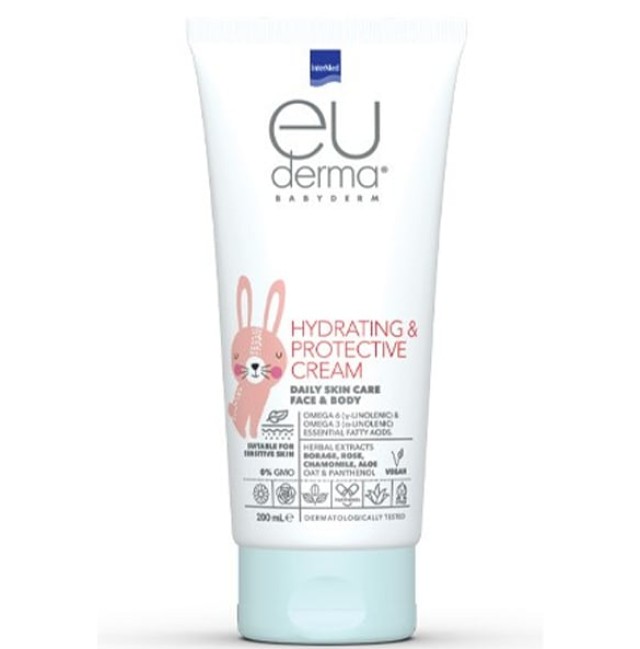 Intermed Euderma Babyderm Hydrating & Protective Cream Ενυδατική & Προστατευτική Κρέμα για Πρόσωπο και Σώμα 200ml