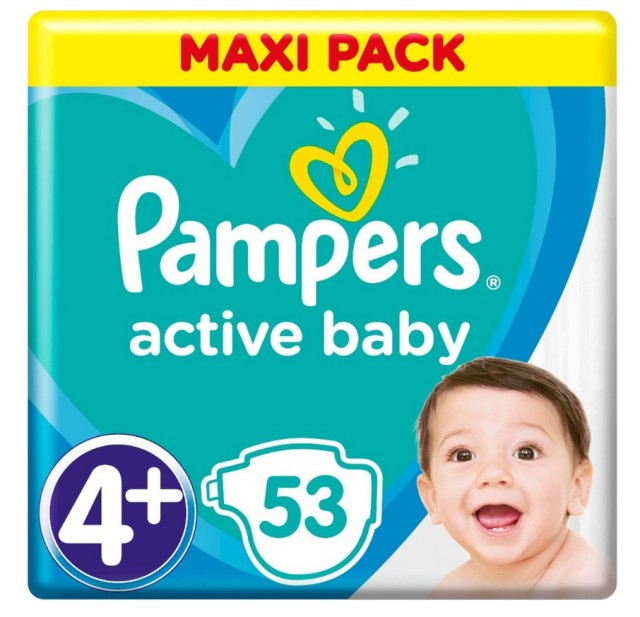 Pampers Active Baby Maxi Pack No.4+ (10-15kg) 53τμχ