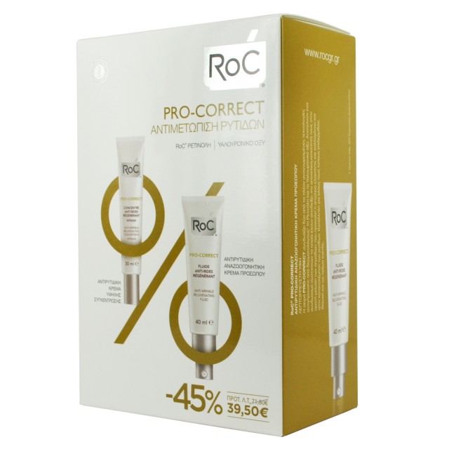 ROC Pro-Correct Αντιρυτιδική Κρέμα Προσώπου Λεπτόρρευστης Υφής 40 ml + Pro-Correct Αντιρυτιδική Κρέμα 30 ml