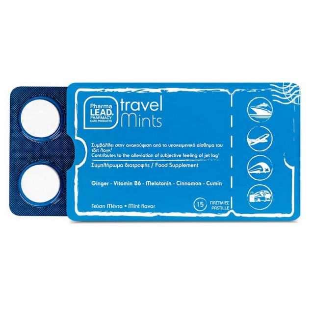 Pharmalead Travel Mints Συμπλήρωμα Διατροφής με Μελατονίνη 15 παστίλιες