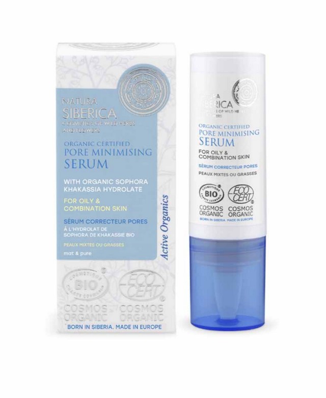 Natura Siberica Organic Certified Pore Minimising Serum for Οily & Combination Skin Ορός Μείωσης Πόρων 15ml