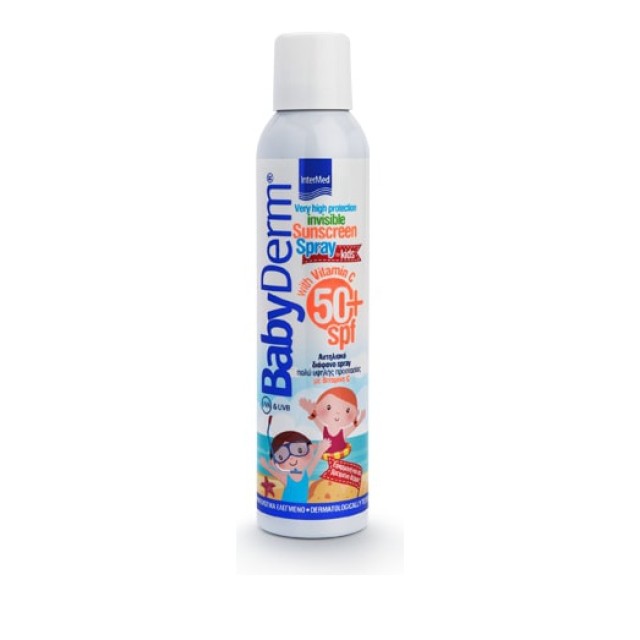 Intermed BabyDerm Invisible Sunscreen Spray for Kids SPF50+ With Vitamin C Διάφανο Αντηλιακό Σπρέι για Παιδιά 200ml