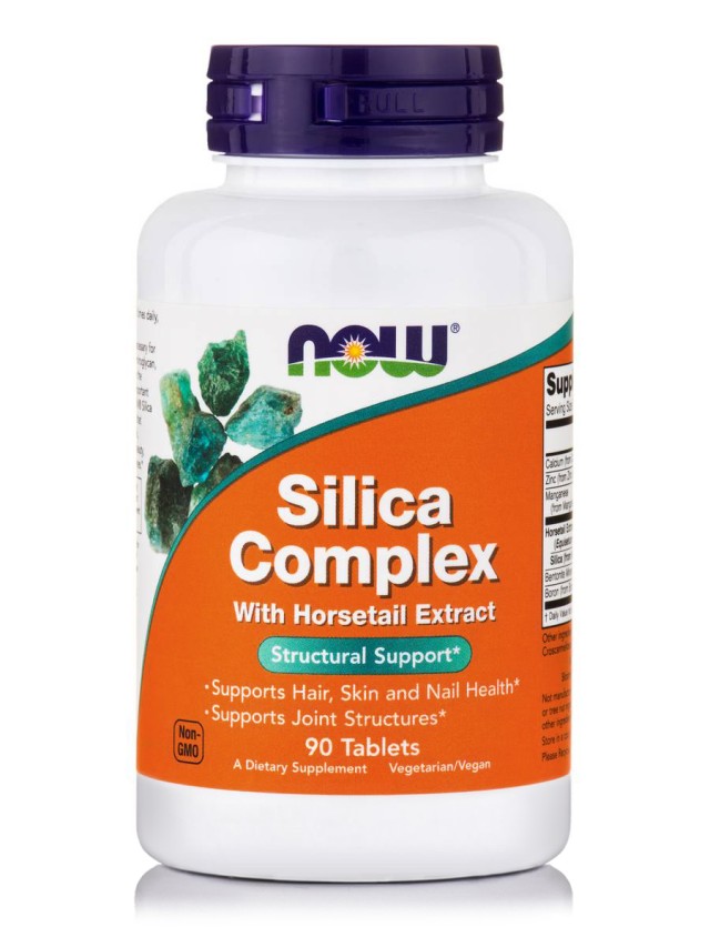 Now Foods Silica Complex (40 mg HorseTail Extract) 500mg 90Tabs (Hair, Skin and Nails Health)