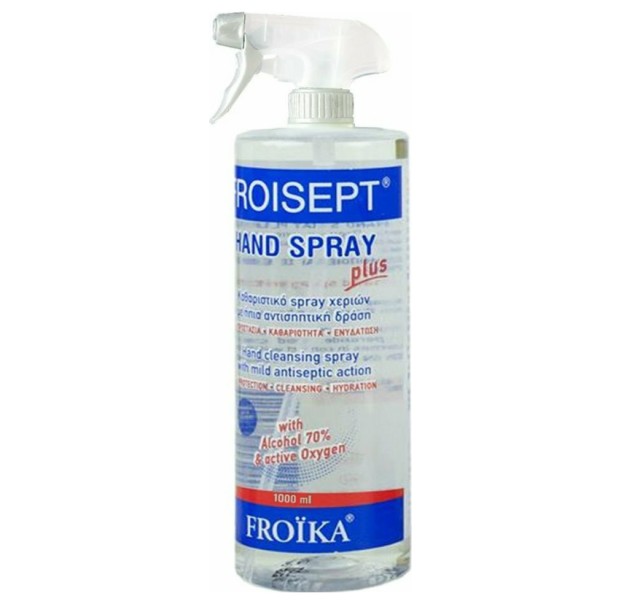 Froika Froisept Hand Spray Plus Καθαριστικό Spray Χεριών Με Ηπια Αντισηπτική Δράση 1000ml
