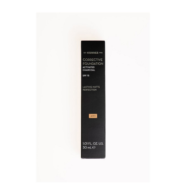 Korres Corrective Foundation SPF15 Activated Charcoal ACF3 Διορθωτικό Make-up ACF3 με Ενεργό Άνθρακα 30ml
