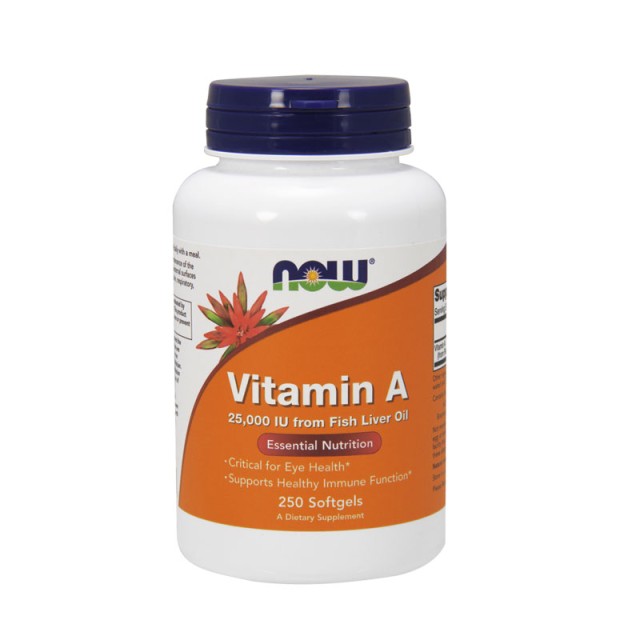 Now Foods Vitamin A  25,000 IU From Fish Liver Oil 250 Softgels