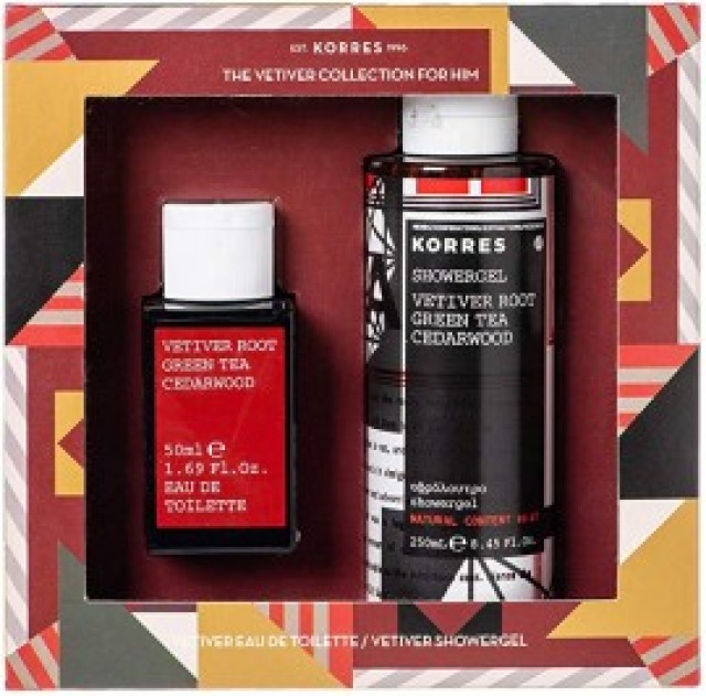 Korres Set Vetiver Root Green Tea Cedarwood 50ml & Shower Gel Vetiver Root Green Tea Cedarwood 250ml