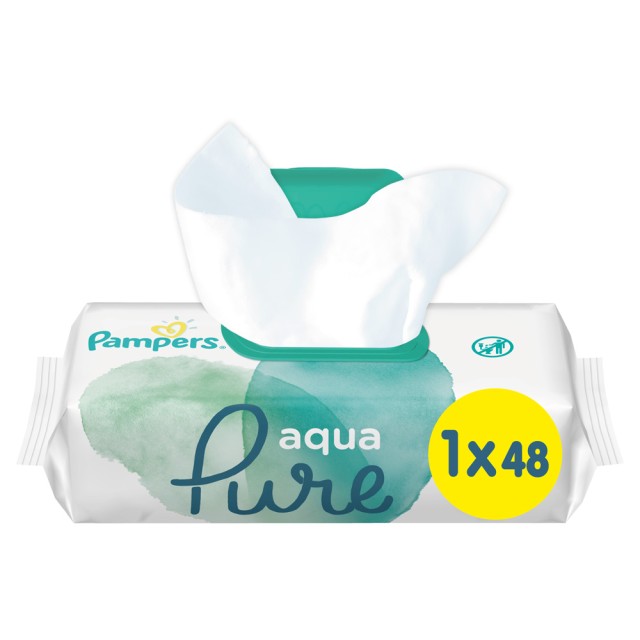 Pampers Aqua Pure Wipes 48τμχ 1+1 Δώρο