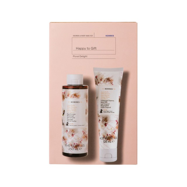 Korres Set Happy To Gift Αφρόλουτρο Λευκά Άνθη 250ml + Γαλάκτωμα Σώματος Λευκά Άνθη 125ml