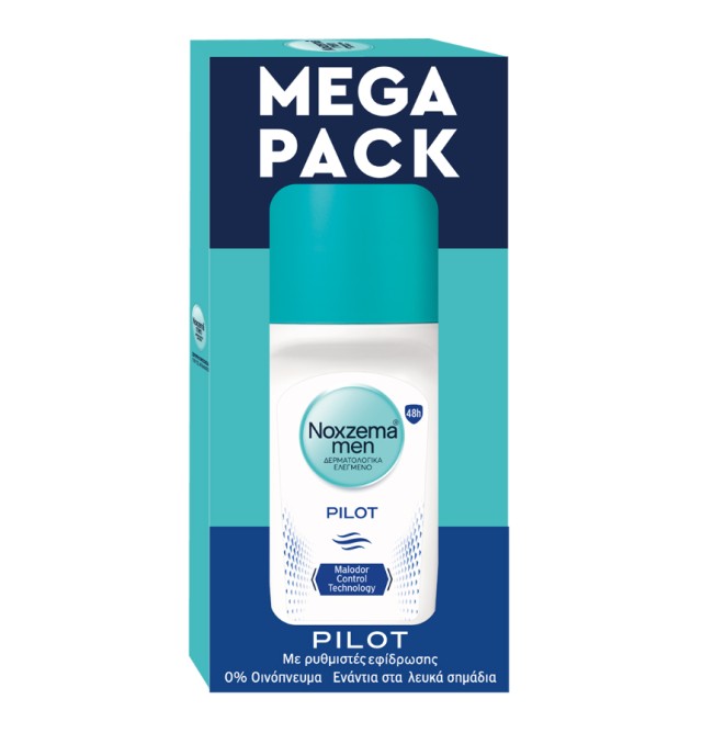 NOXZEMA Aποσμητικό Rollon Pilot Mega Pack 2x50ml