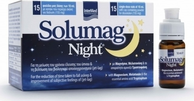 Intermed Solumag Night 15 Φιαλίδια μιας Δόσης των 10ml με Γεύση Πορτοκάλι 1τμχ