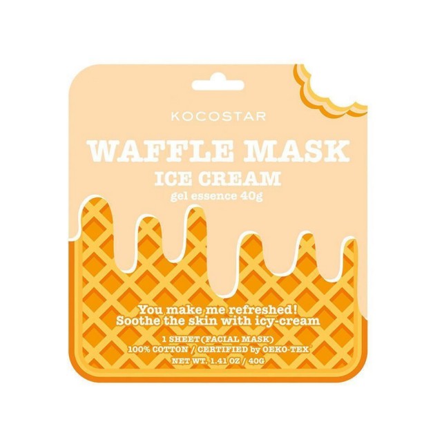 Kocostar Waffle Mask Ice Cream Εμποτισμένη Καταπραϋντική Μάσκα Προσώπου για Ευαίσθητες Επιδερμίδες 40gr