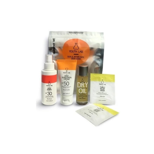 Youth Lab Summer Set Daily Sunscreen Cream Spf50 50ml + Youth Lab Dry Oil 50ml + Youth Lab Thirst Relief Mask 2x6ml + Youth Lab Body Guard Spf30 100ml
