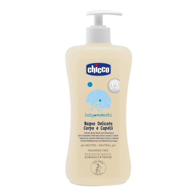 CHICCO BABY MOMENTS Απαλό Καθαριστικό για μαλλιά & σώμα 0m+ με βρώμη 500ml (02845-00)