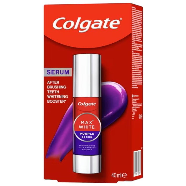 Colgate Max White Purple Teeth Whitening Serum Booster Ορός Λεύκανσης 40ml