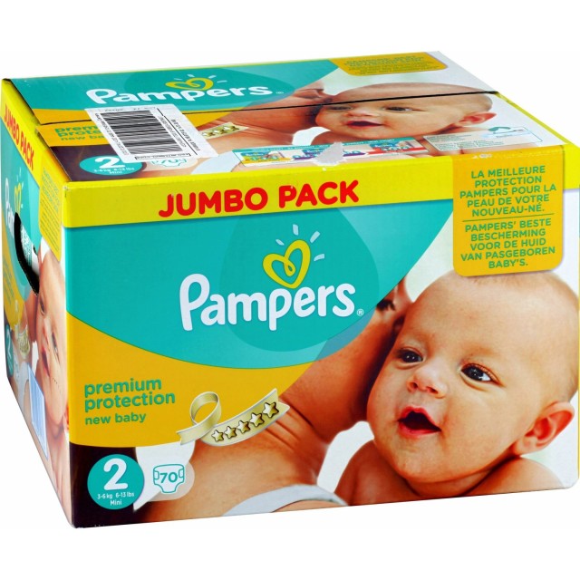 PAMPERS JUMBO PACK NEW BABY Mini No2 (3-6kg) 70τμχ