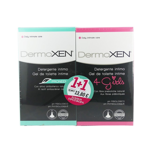Dermoxen Intimate Cleanser Proneem 200ml + Dermoxen Intimate Cleanser 4 Girls 200ml