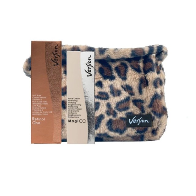 Version Derma Xmas Limited Edition Set Περιποίησης Προσώπου με Retinol AHA Αντιγηραντική Κρέμα Νυκτός με Ρετινόλη 50ml MagiCC Κρέμα Προσώπου με Χρώμα 50ml & Δώρο Νεσεσέρ 1τμχ